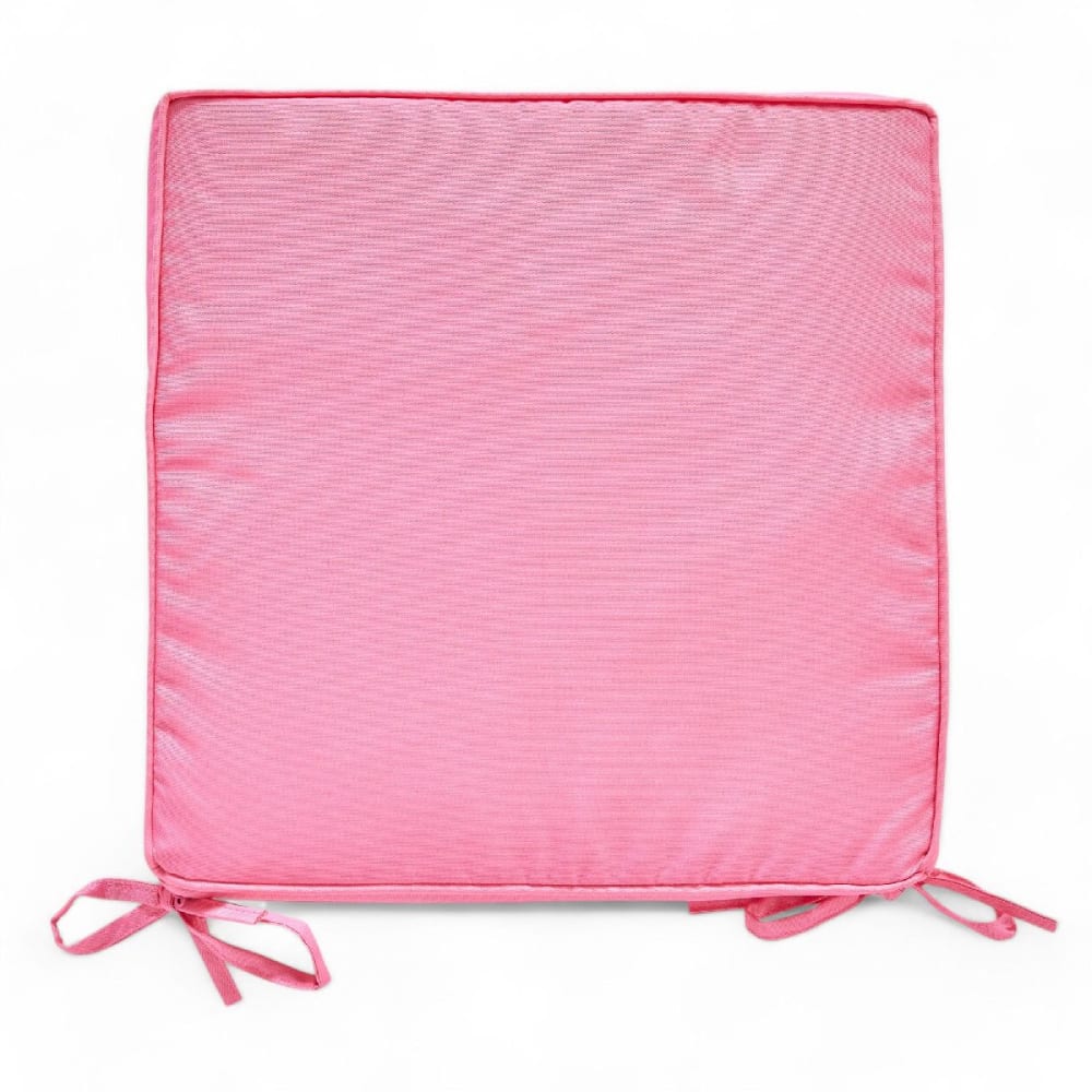Galette de chaise déperlante avec nouettes 38x38 cm rose