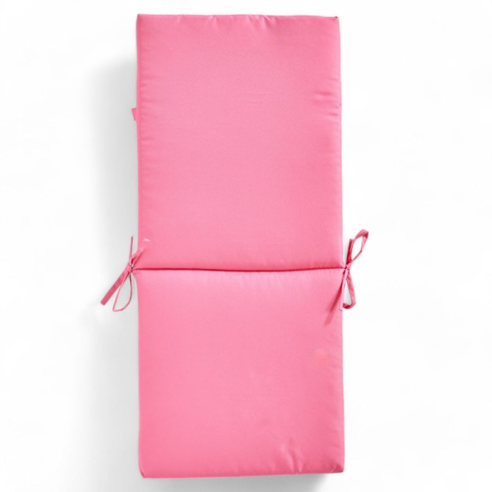 Galette de chaise déperlante avec dossier  90x40 cm rose