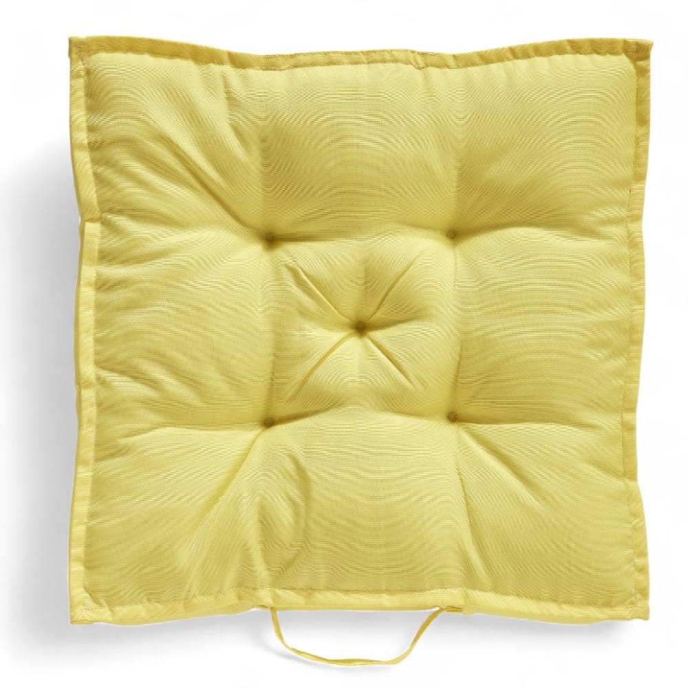 Coussin de sol extérieur carré uni  43x43cm Jaune