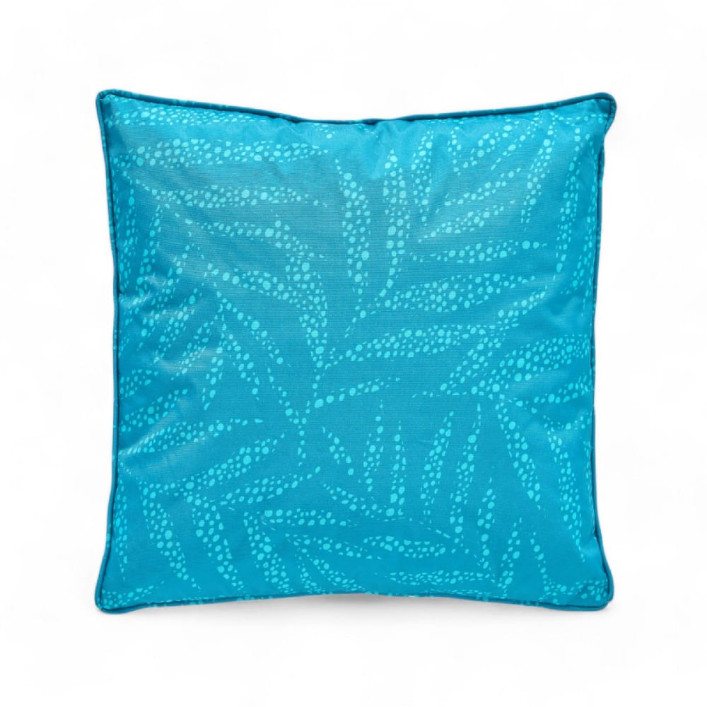 Coussin d'extérieur carré déhoussable imprimé  40x40cm Bleu turquoise