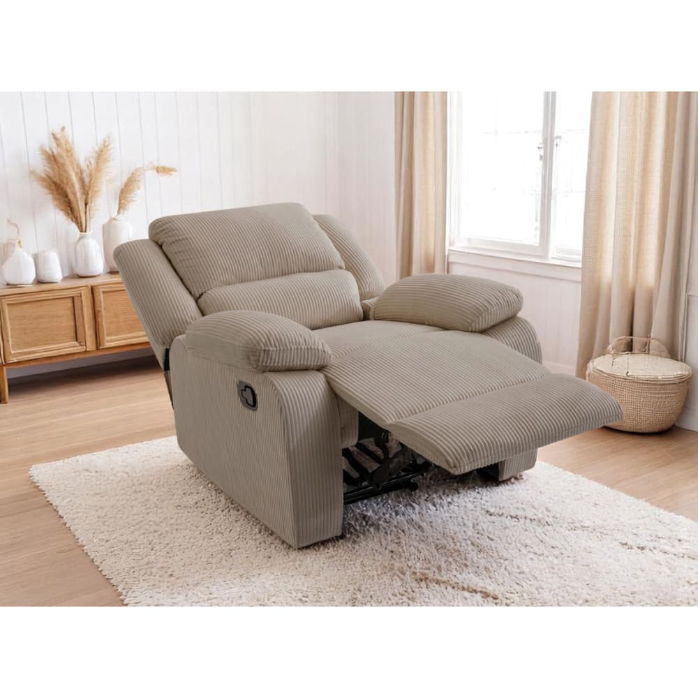Fauteuil de relaxation en velours côtelé - taupe
