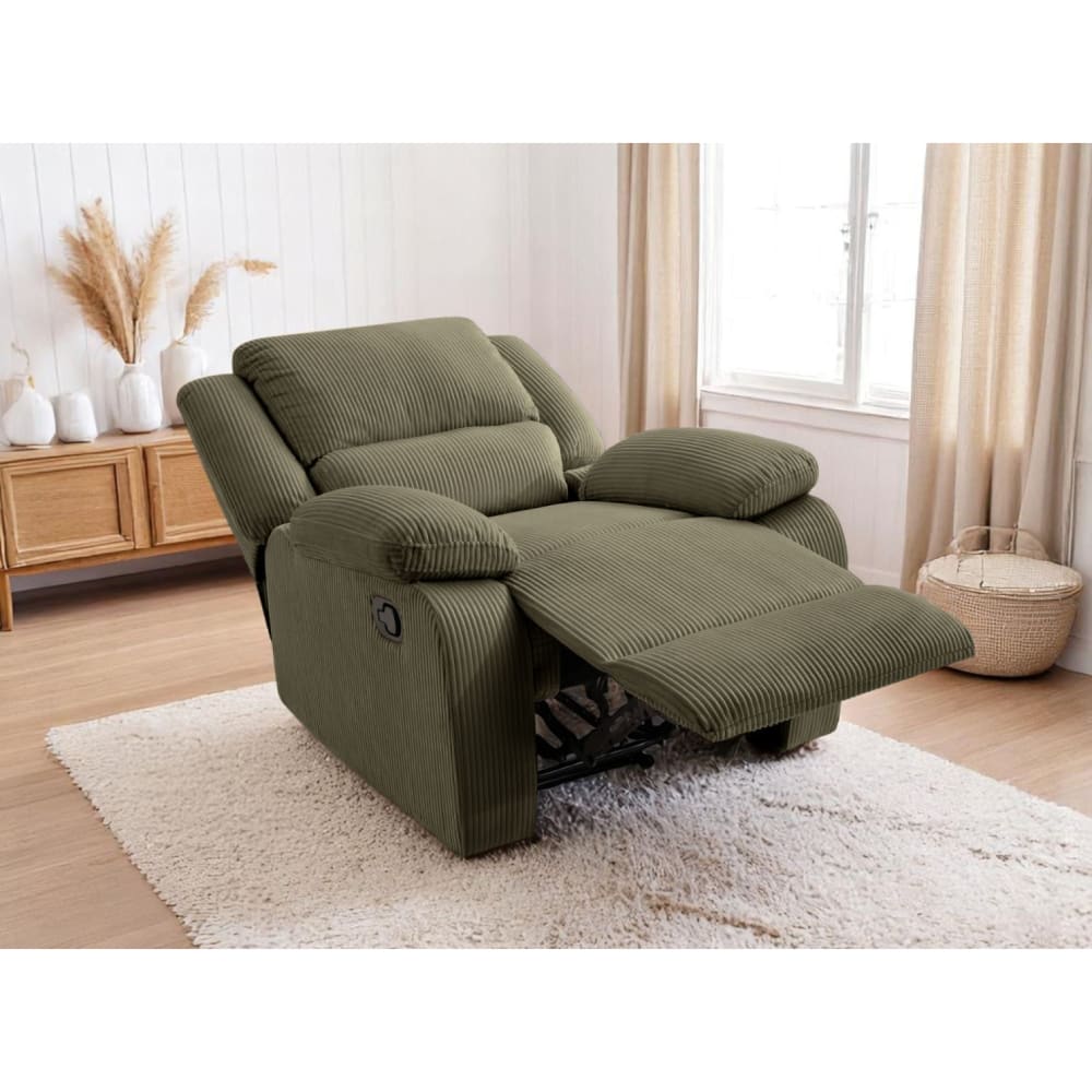 Fauteuil de relaxation en velours côtelé - vert