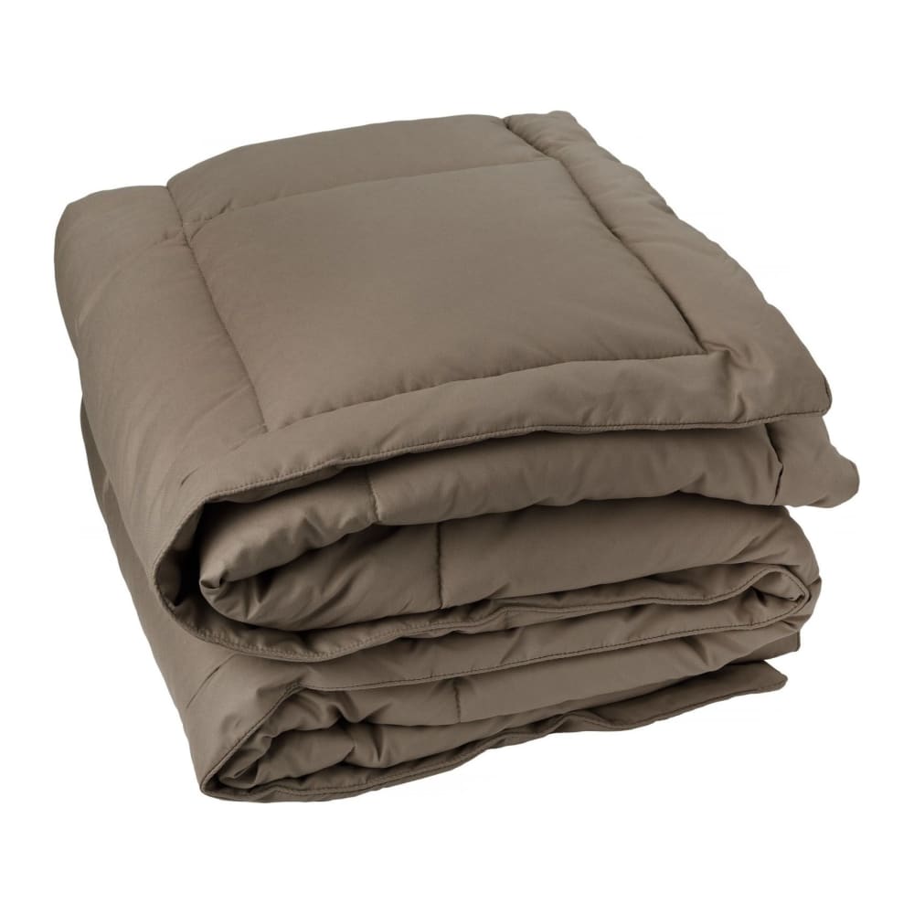 Edredon matelassé peau de pêche oekotex 100% polyester-fibre taupe