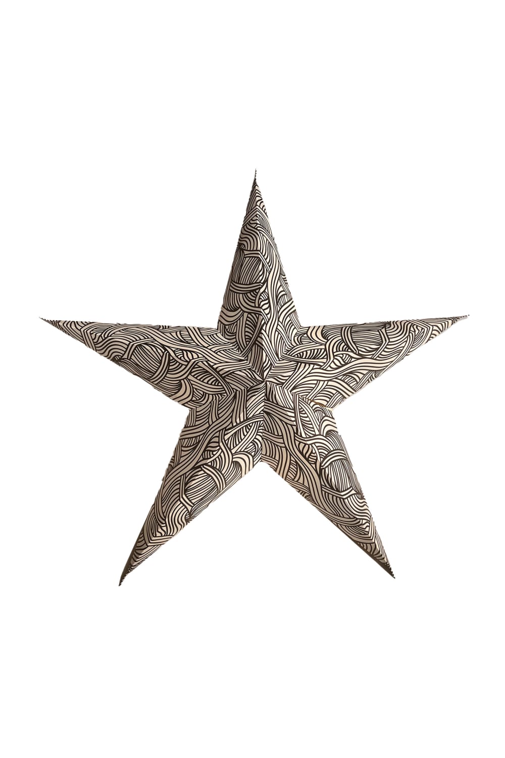 CALMA HOUSE Papierstern-Dekoration. Zusammenbaubarer Schmuck mit Calma House Motiv. Mehrfarbig
