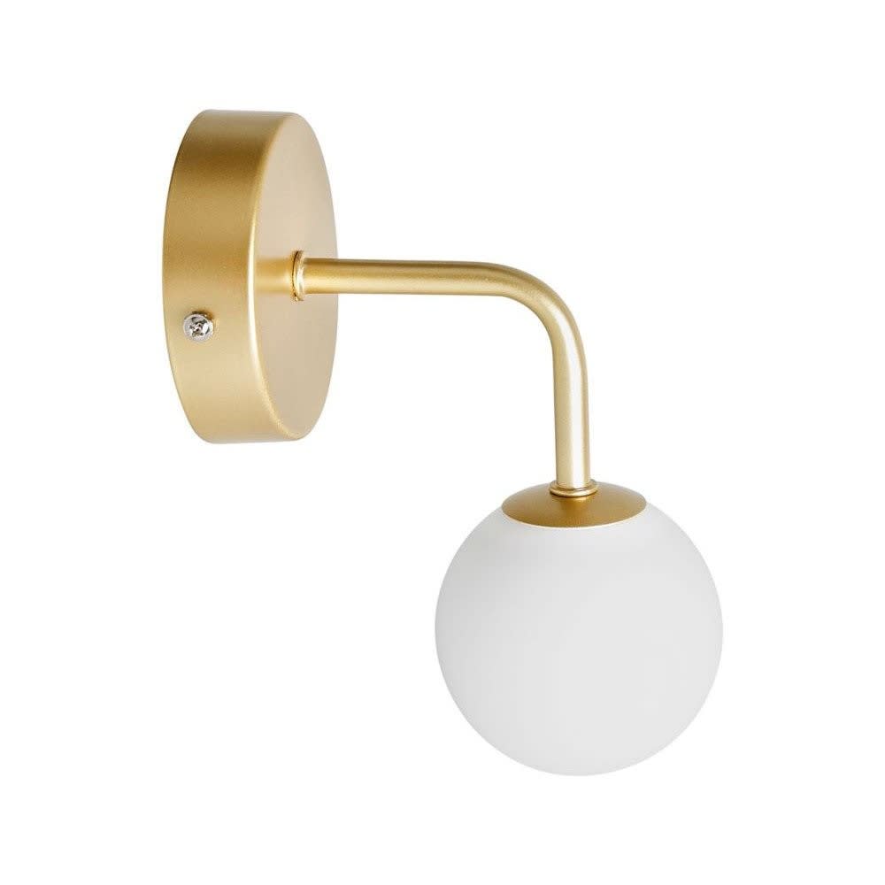 Applique patère 1 abat-jour métal doré et verre