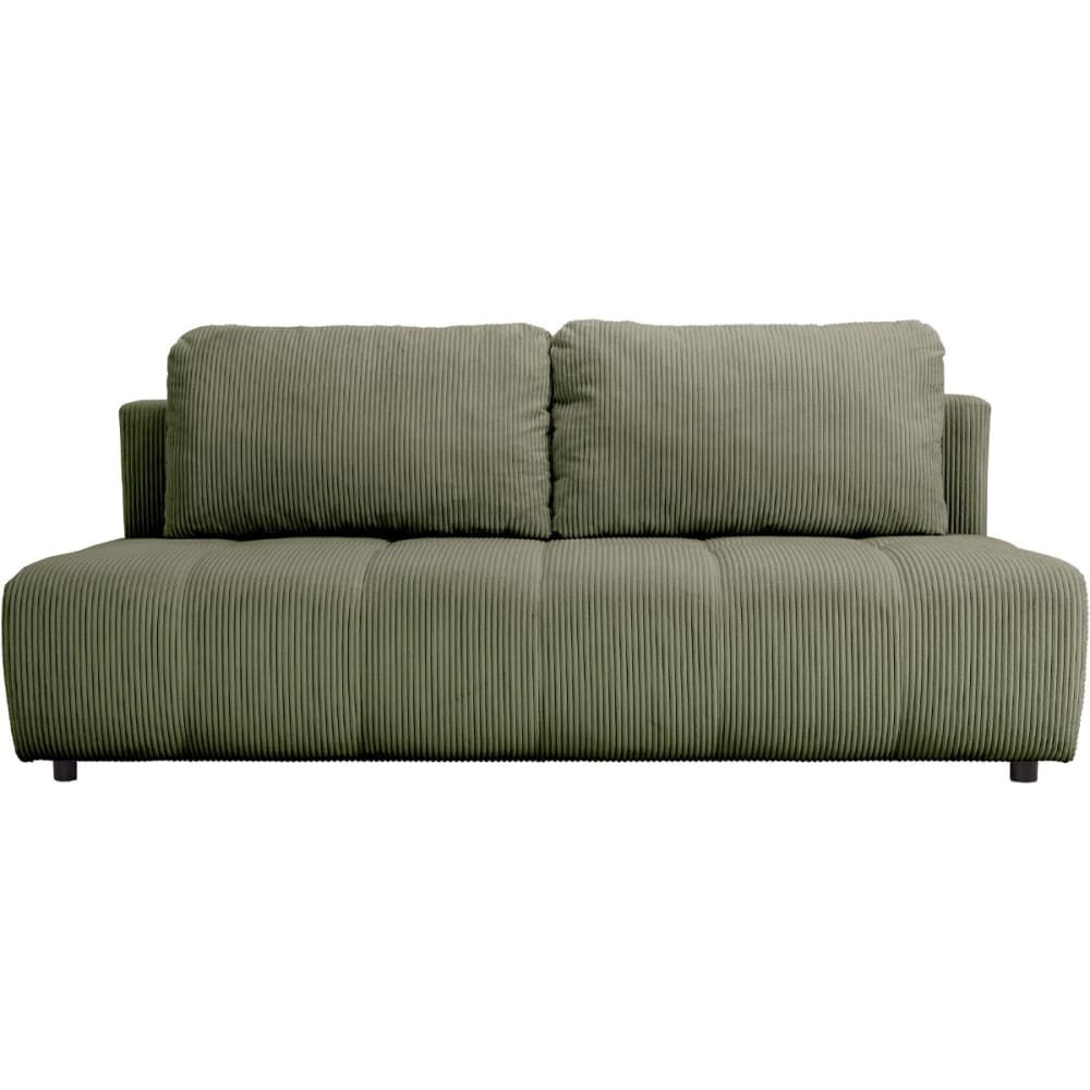 Canapé convertible 3 places en velours côtelé vert kaki