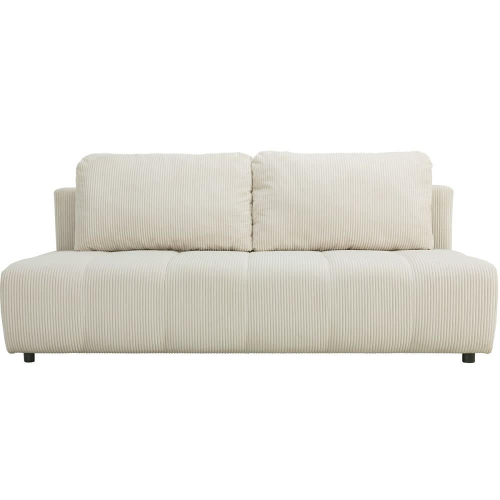 Canapé convertible 3 places en velours côtelé beige