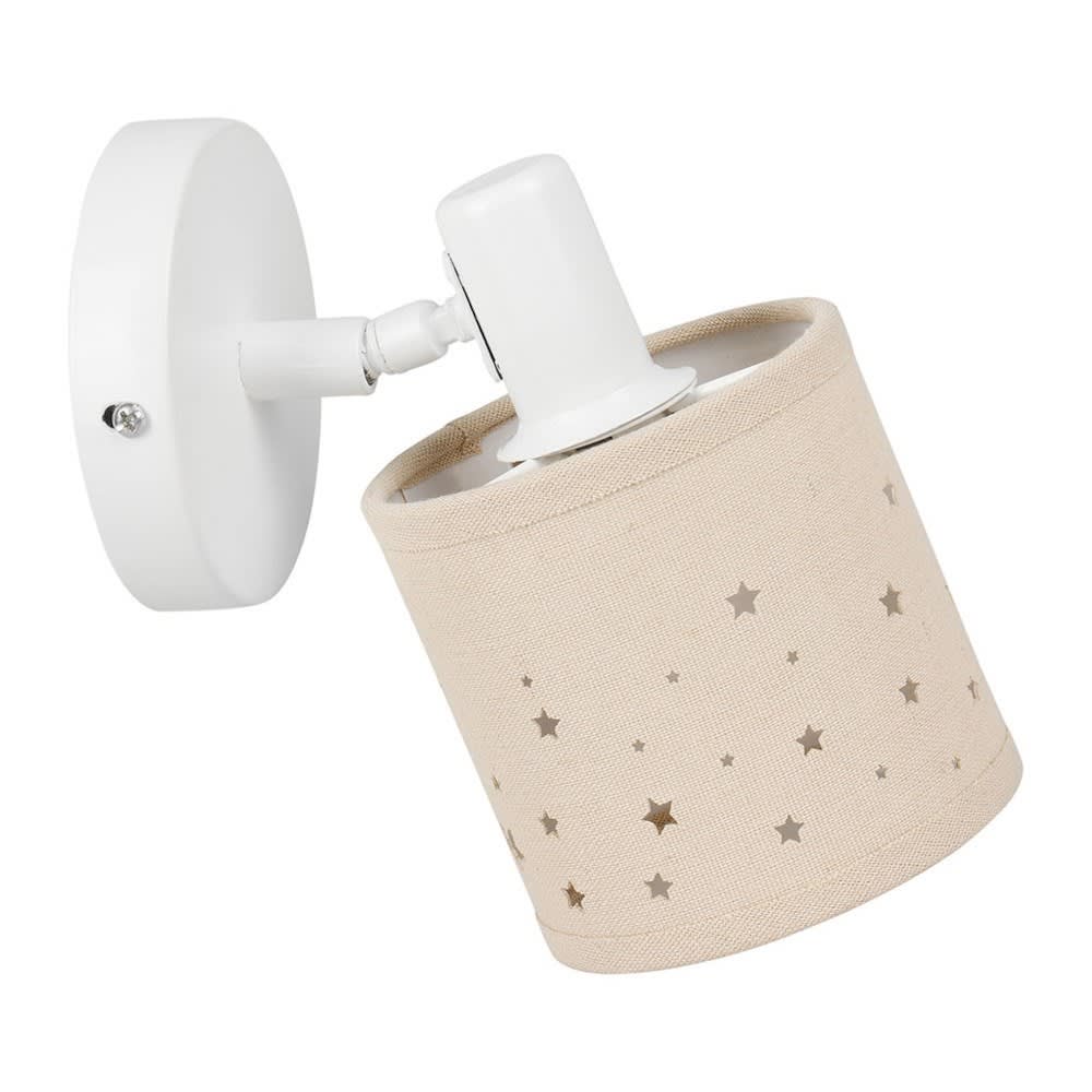 Spot patère orientable 1 abat-jour beige
