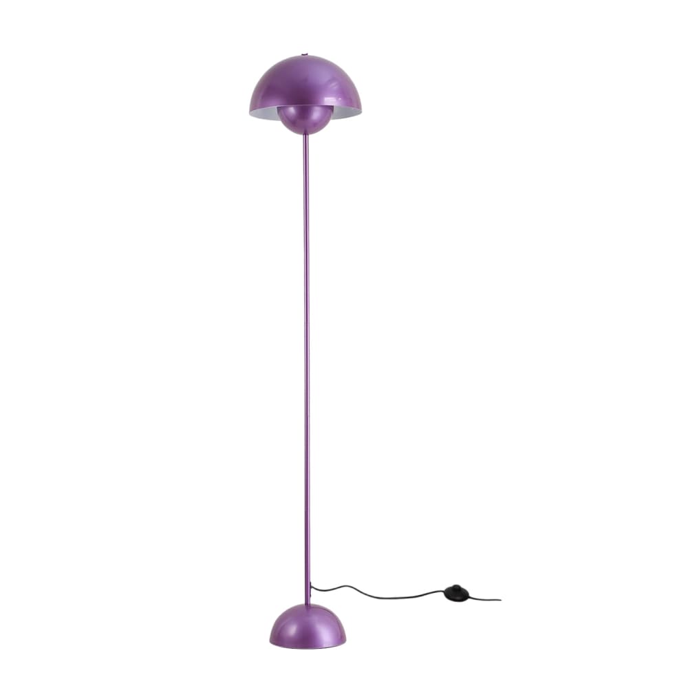 Lampadaire forme champignon métal violet, H160 cm