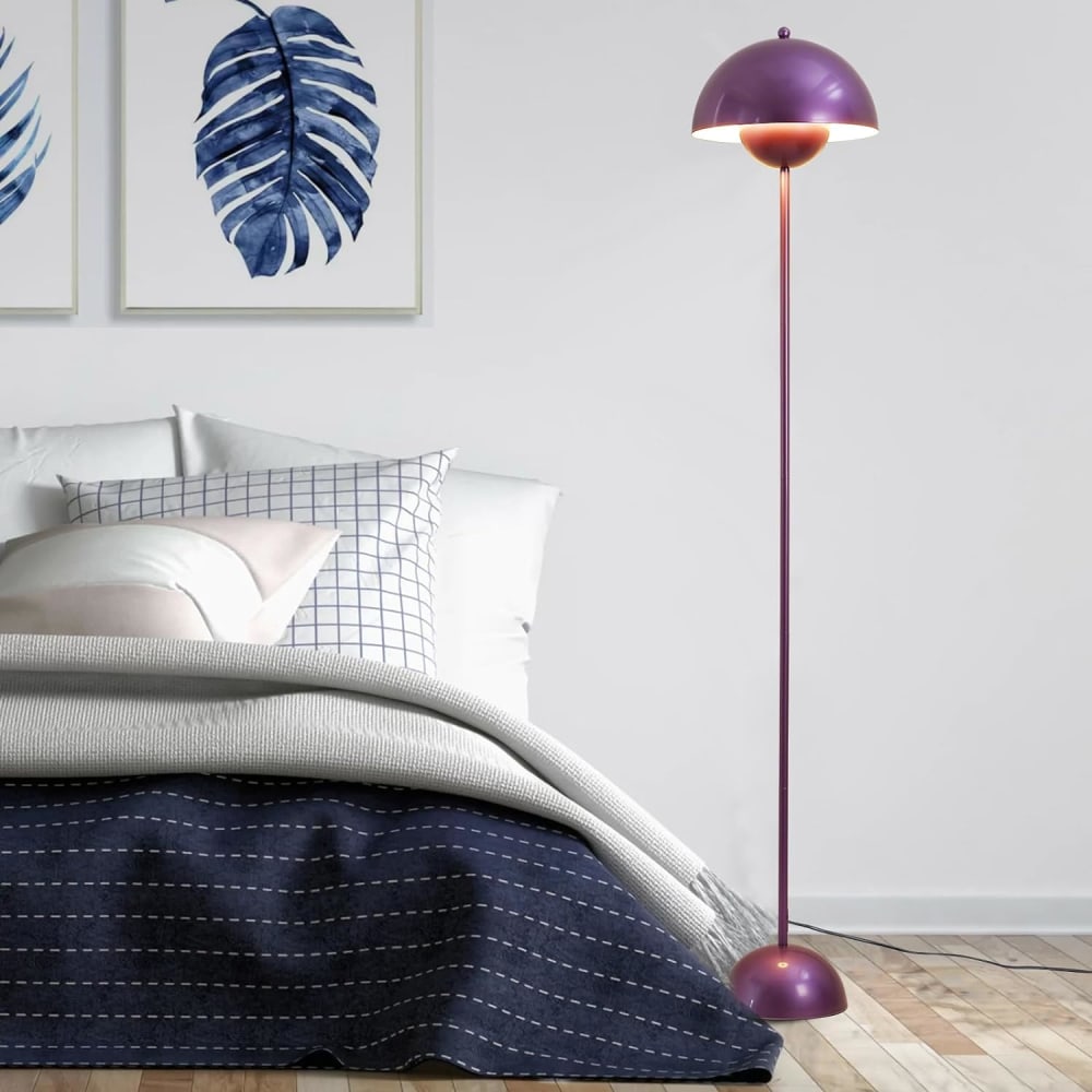 Lampadaire forme champignon métal violet, H160 cm — vue 4