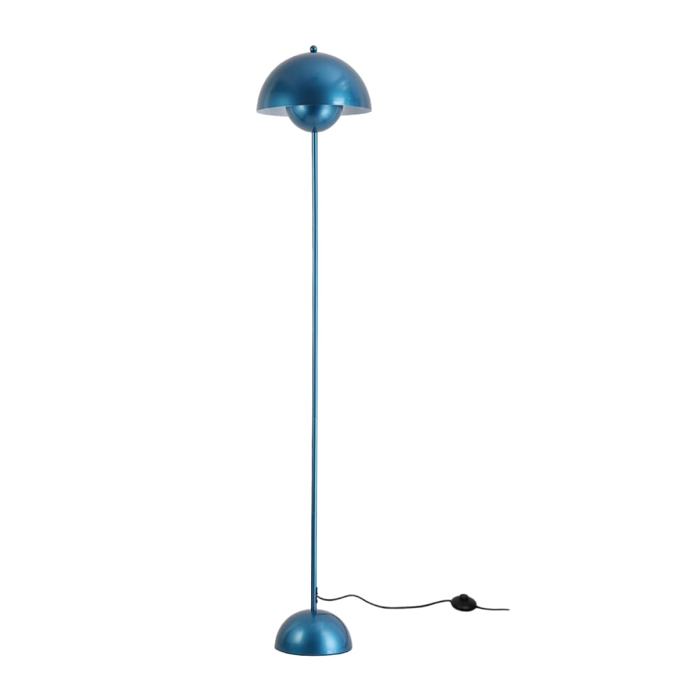 Lampadaire champignon métal bleu marine, H160 cm