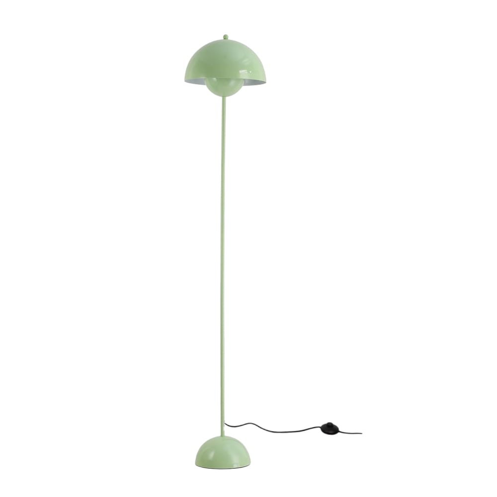 lampara de pie con forma de seta de metal verde alt 160cm