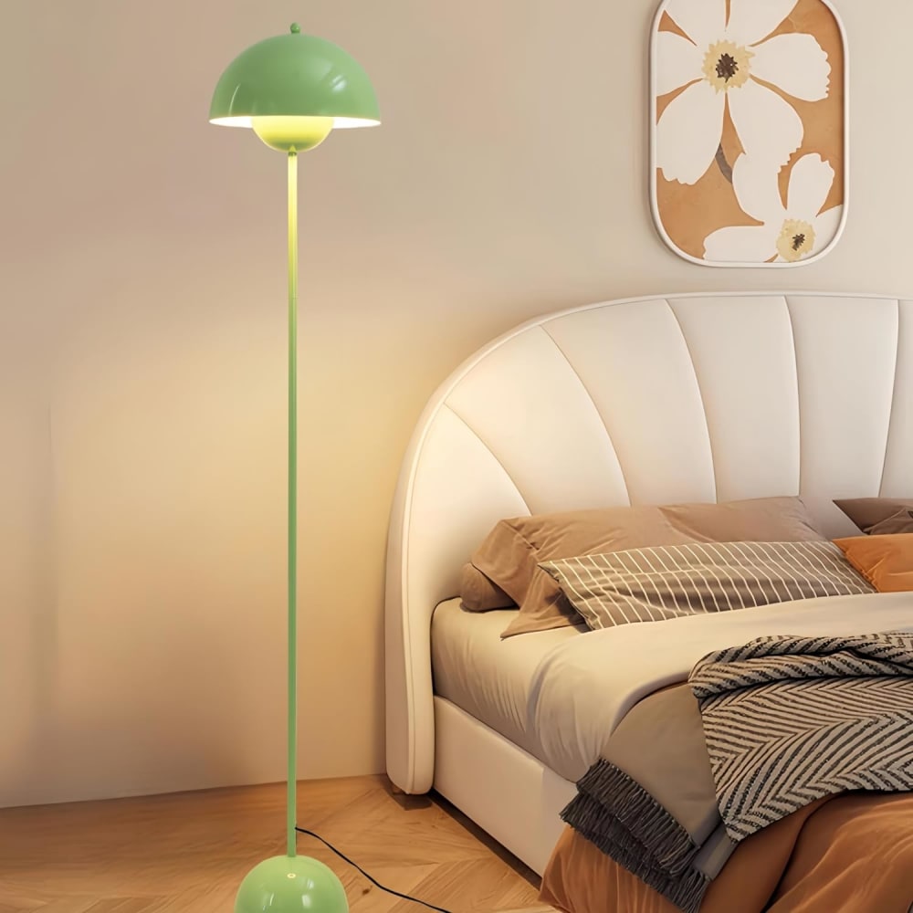 Lampadaire forme champignon métal vert, H160 cm — vue 3