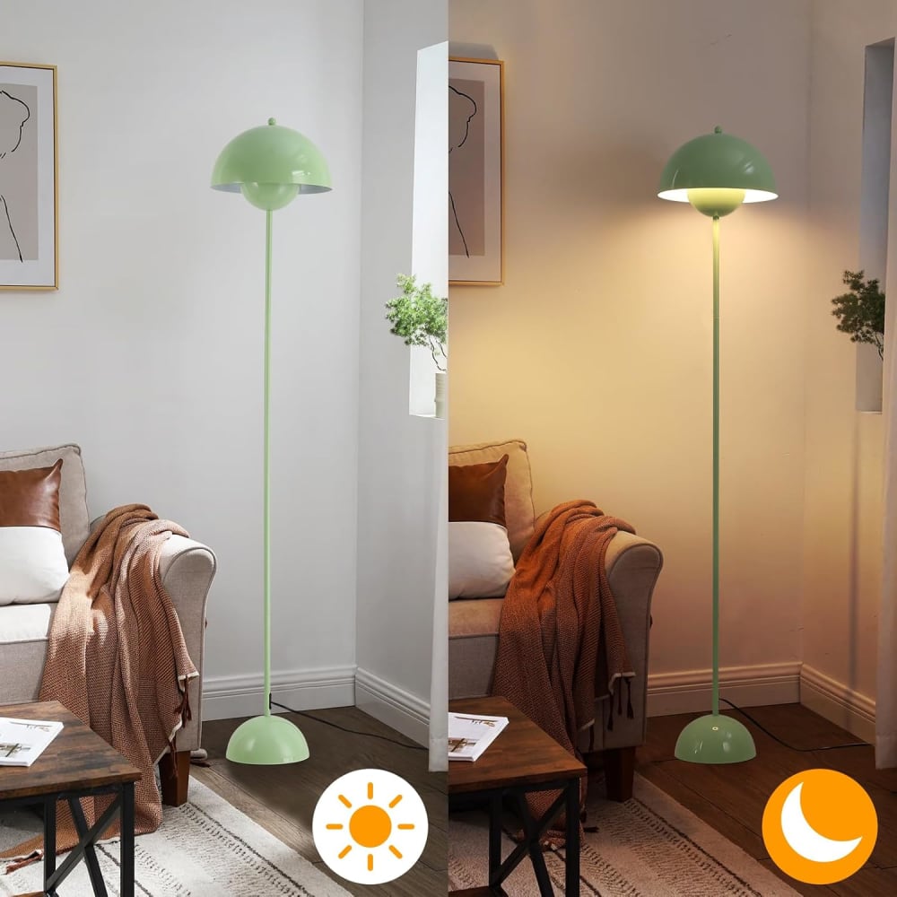 Lampadaire forme champignon métal vert, H160 cm — vue 4