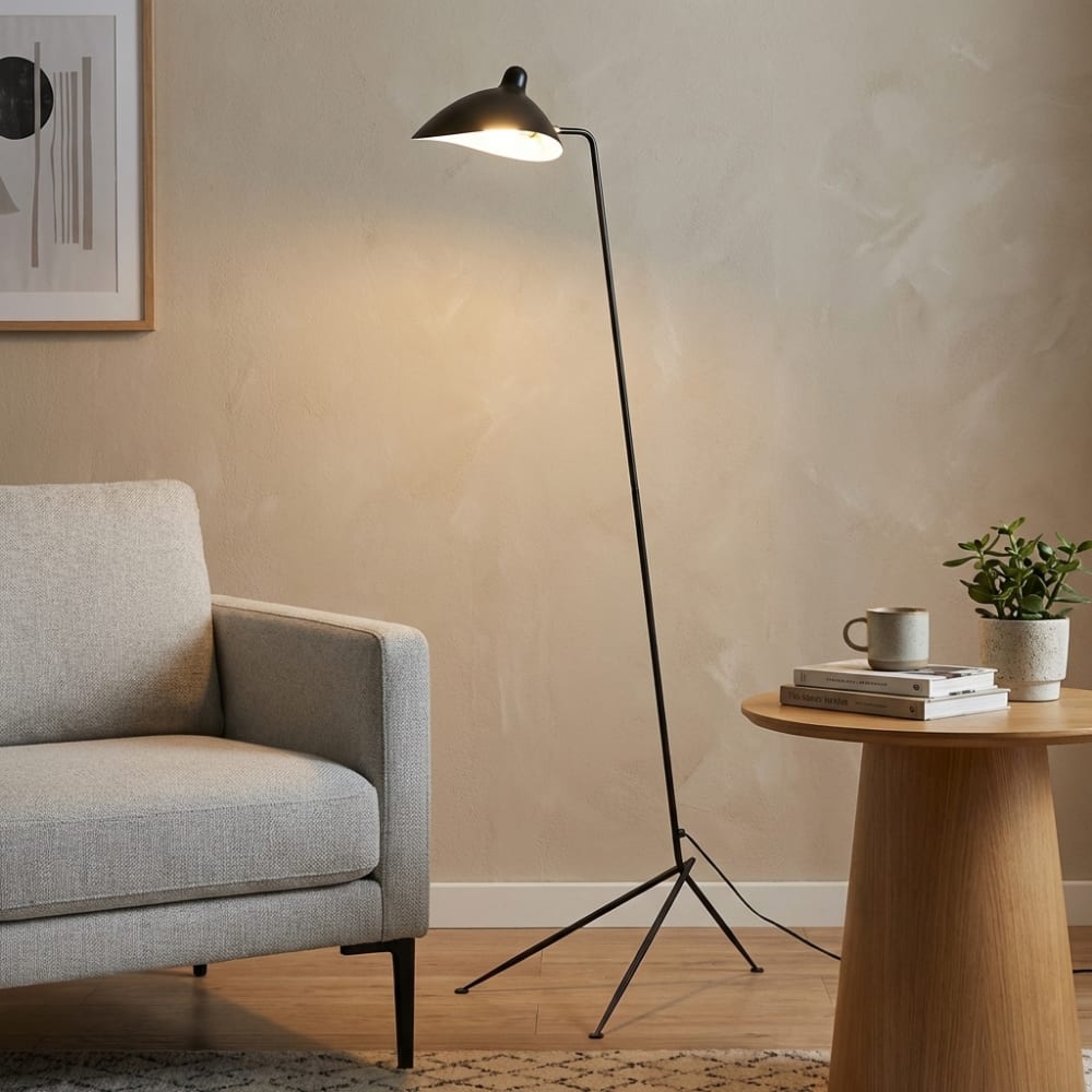 Lampadaire nordique en métal blanc, E27, H160 cm — vue 4