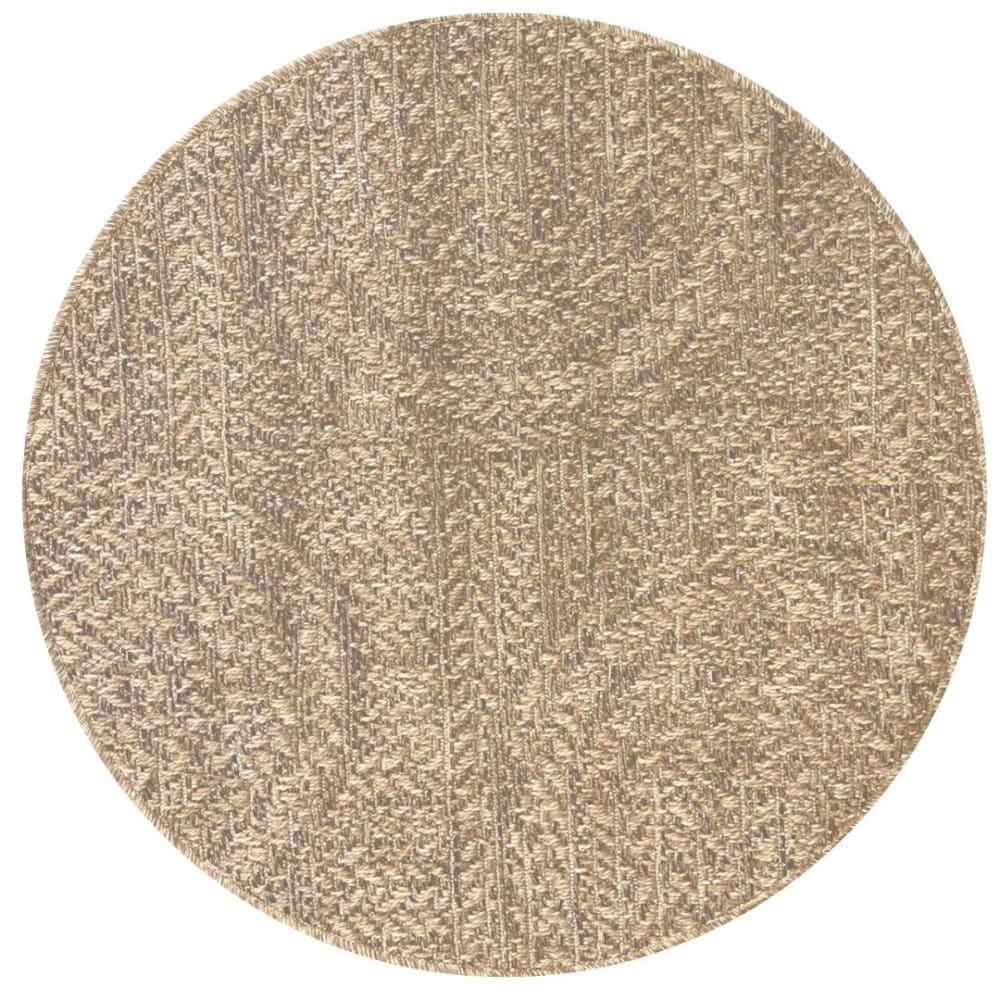 Tapis extérieur jute intempéries - Nature - 80 cm, Rond