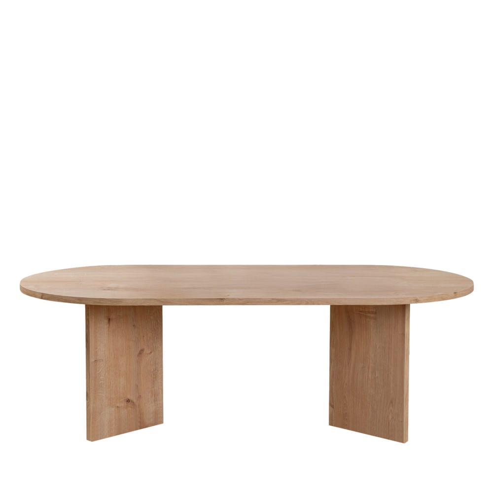 Table basse ovale en bois 119x60cm - Bois clair