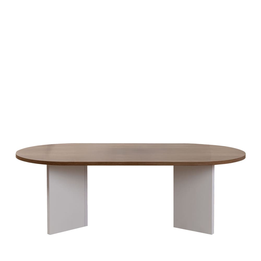 Table basse ovale en bois 119x60cm - Bois foncé