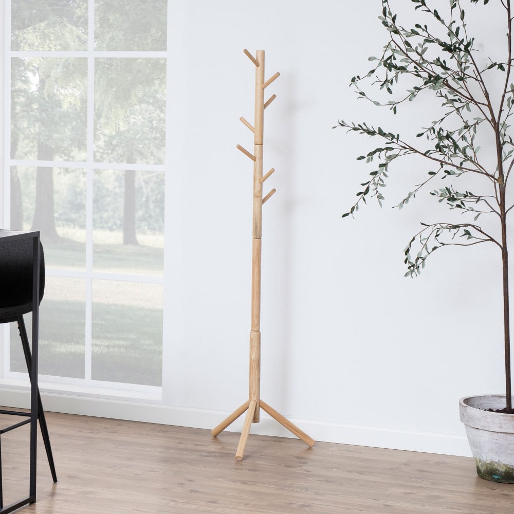 Porte-manteaux en bois h176cm - bois clair — vue 3