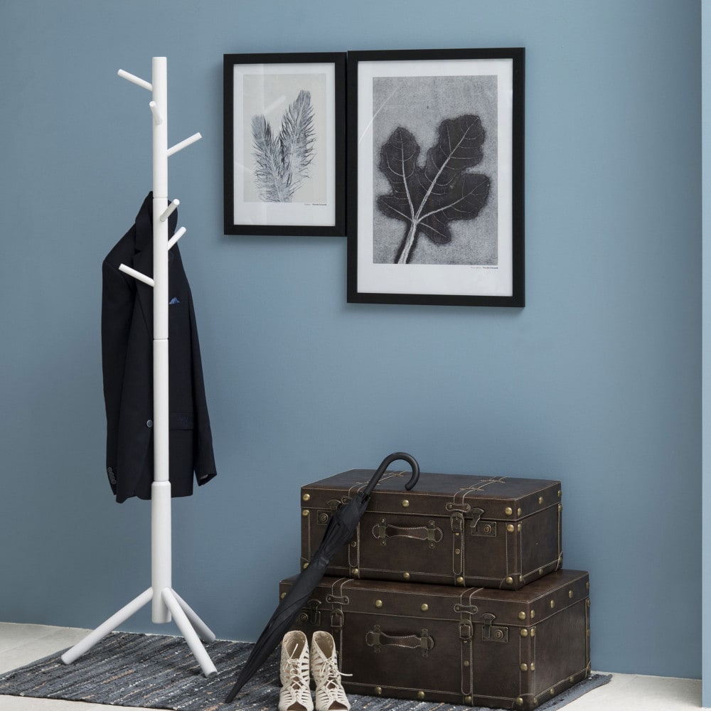 Porte-manteaux en bois h176cm - blanc — vue 3