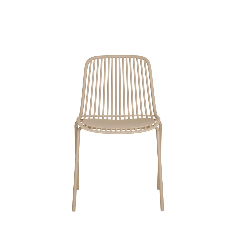 Lot de 4 chaises de jardin en plastique - Beige
