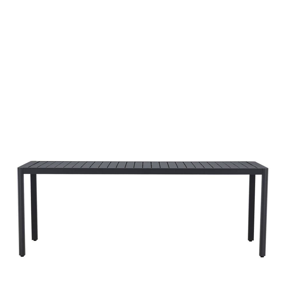 Table à manger de jardin 8 personnes en aluminium - Noir