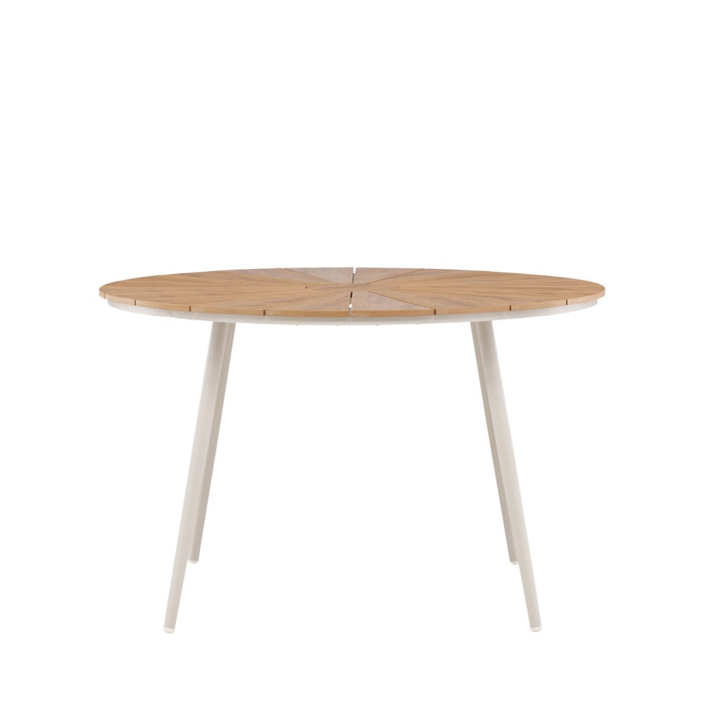 Table à manger de jardin 4 personnes en aluminium pieds beiges - Beige