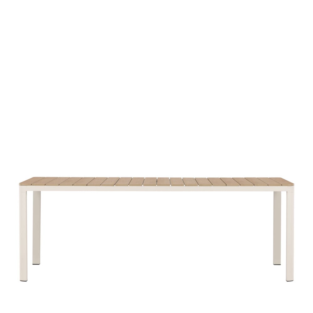 Table à manger de jardin 8 personnes en aluminium - Beige