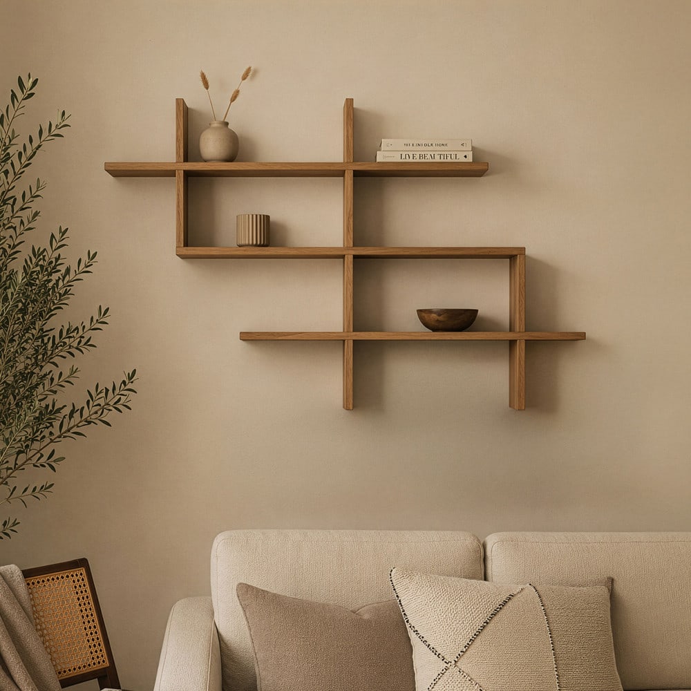 Étagère murale en bois l150cm - bois clair