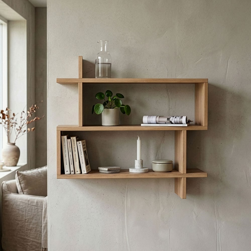 Étagère murale en bois l70cm - bois clair