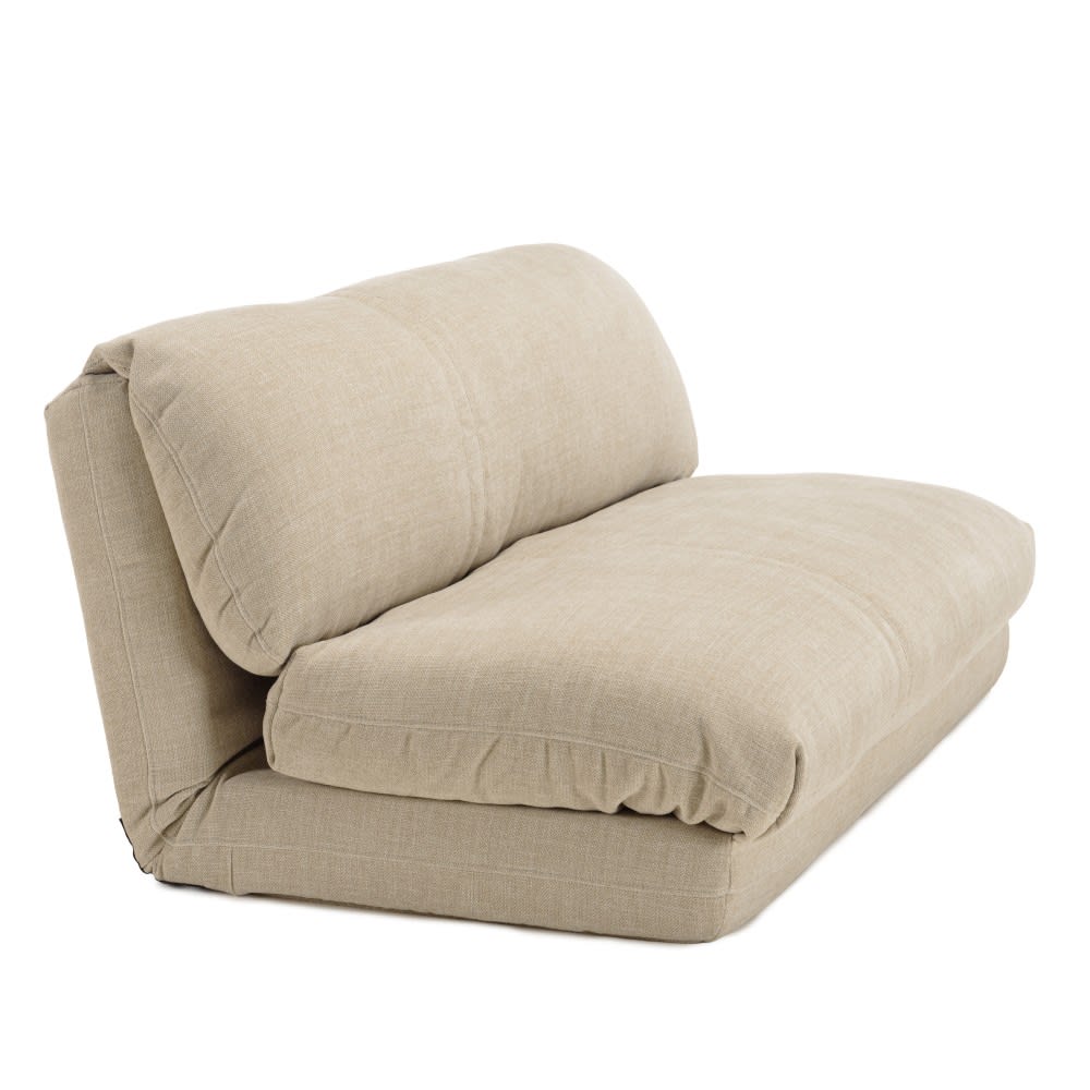 Chauffeuse convertible 2 places en tissu couleur beige