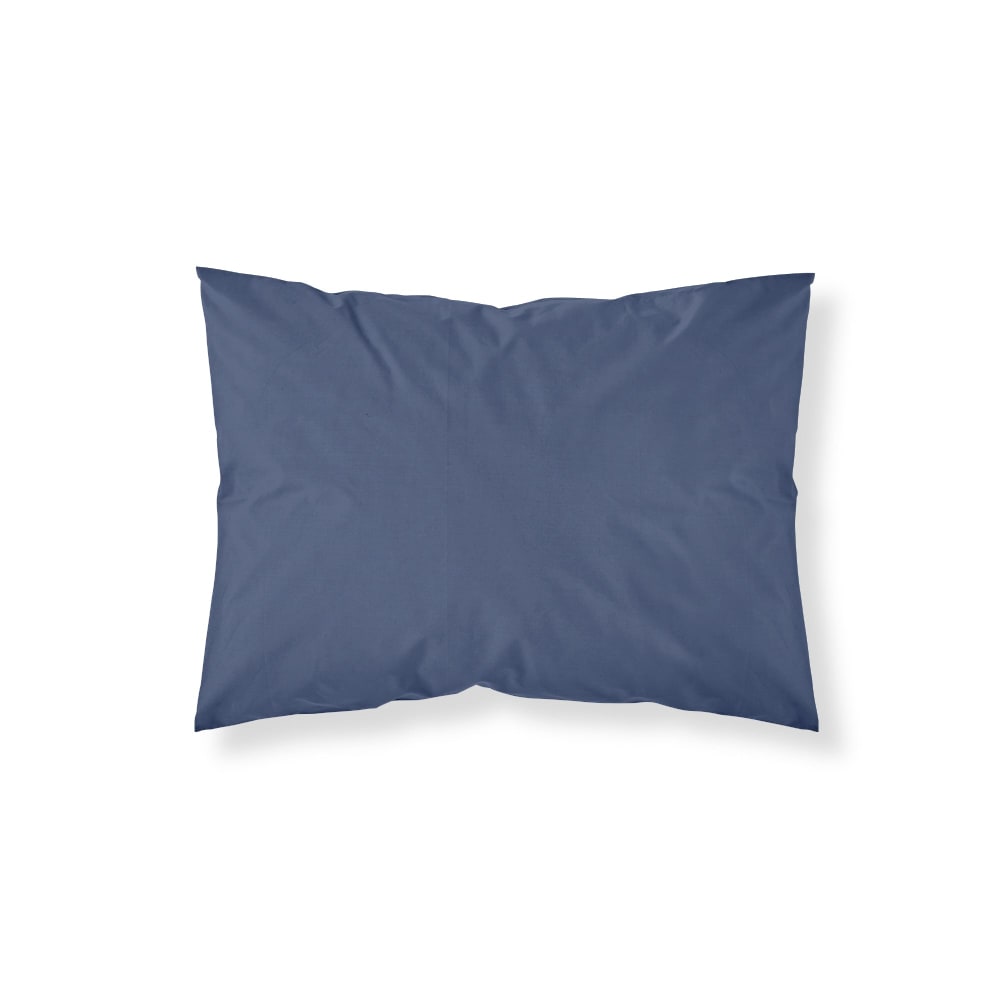 Taie d’oreiller 100% coton 200 fils bleu marine 45x110 cm