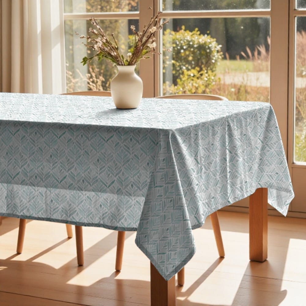 Tischdecke mit Stoffgefühl 100% Baumwolle grün 200x155 cm -