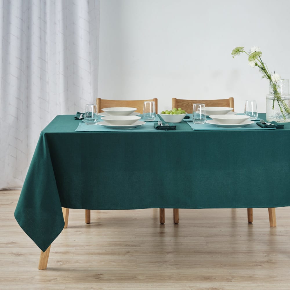 Nappe unie 100% lin vert 220x155 cm