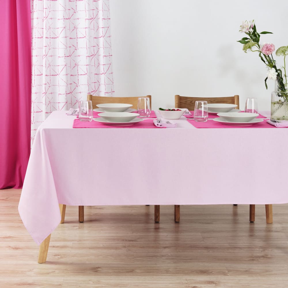 Nappe unie 100% lin rose 300x155 cm