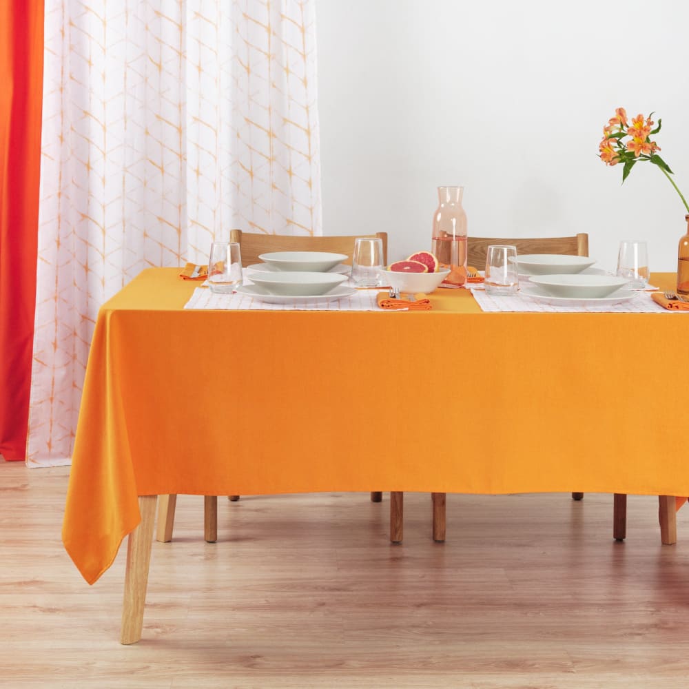Nappe unie 100% lin orange clair 300x155 cm