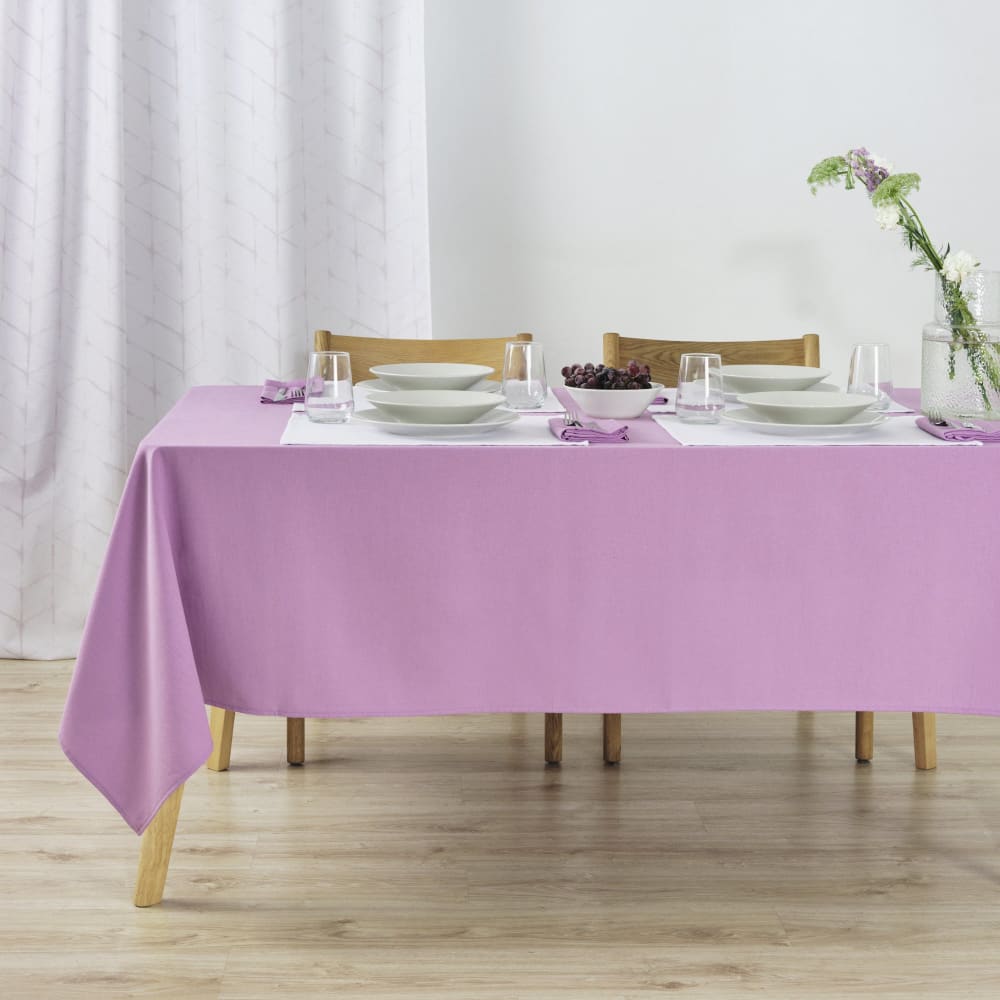Nappe unie 100% lin violet 300x155 cm