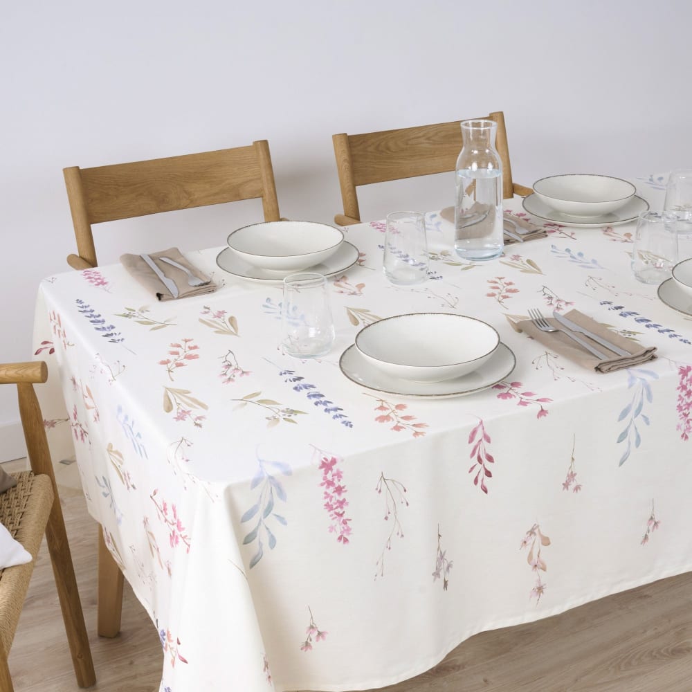 Muare Home Tischdecke mit Fleckschutz 100% Baumwolle mehrfarbig 300x155 cm - Baumwolle