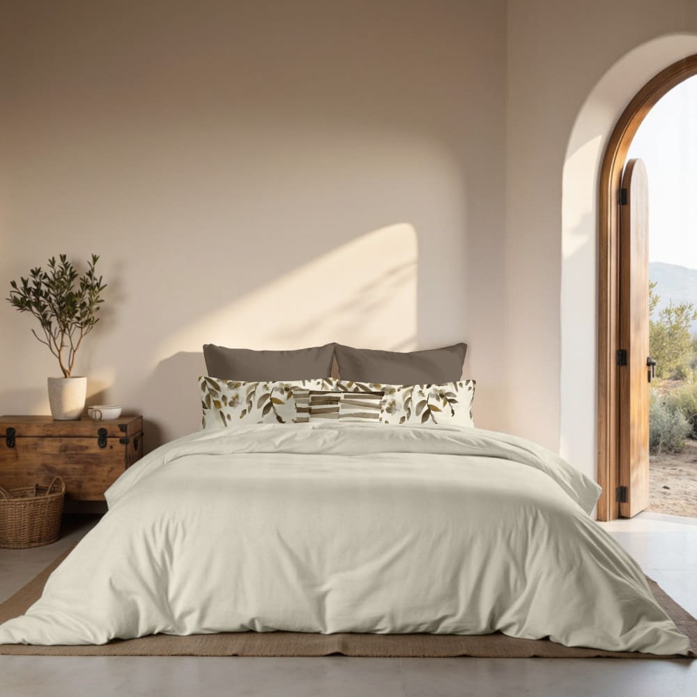 Housse de couette 100% coton 300 fils écru 140X200 cm