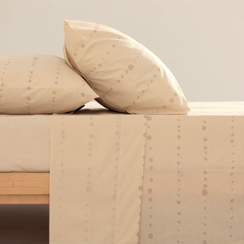 Bettwäscheset aus 100% Baumwolle 200 Fäden naturweiß 175x270 cm -
