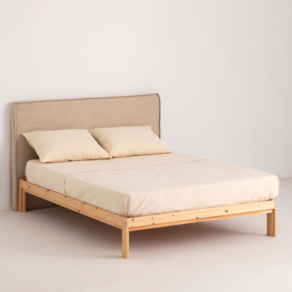 Terracota Bettwäscheset aus 100% Baumwolle 200 Fäden naturweiß 175x270 cm Mehrfarbig Baumwolle
