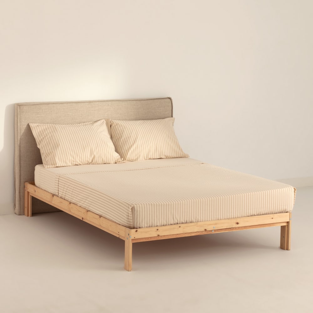 Terracota Bettwäscheset aus 100% Baumwolle 200 Fäden naturweiß 175x270 cm Mehrfarbig Baumwolle