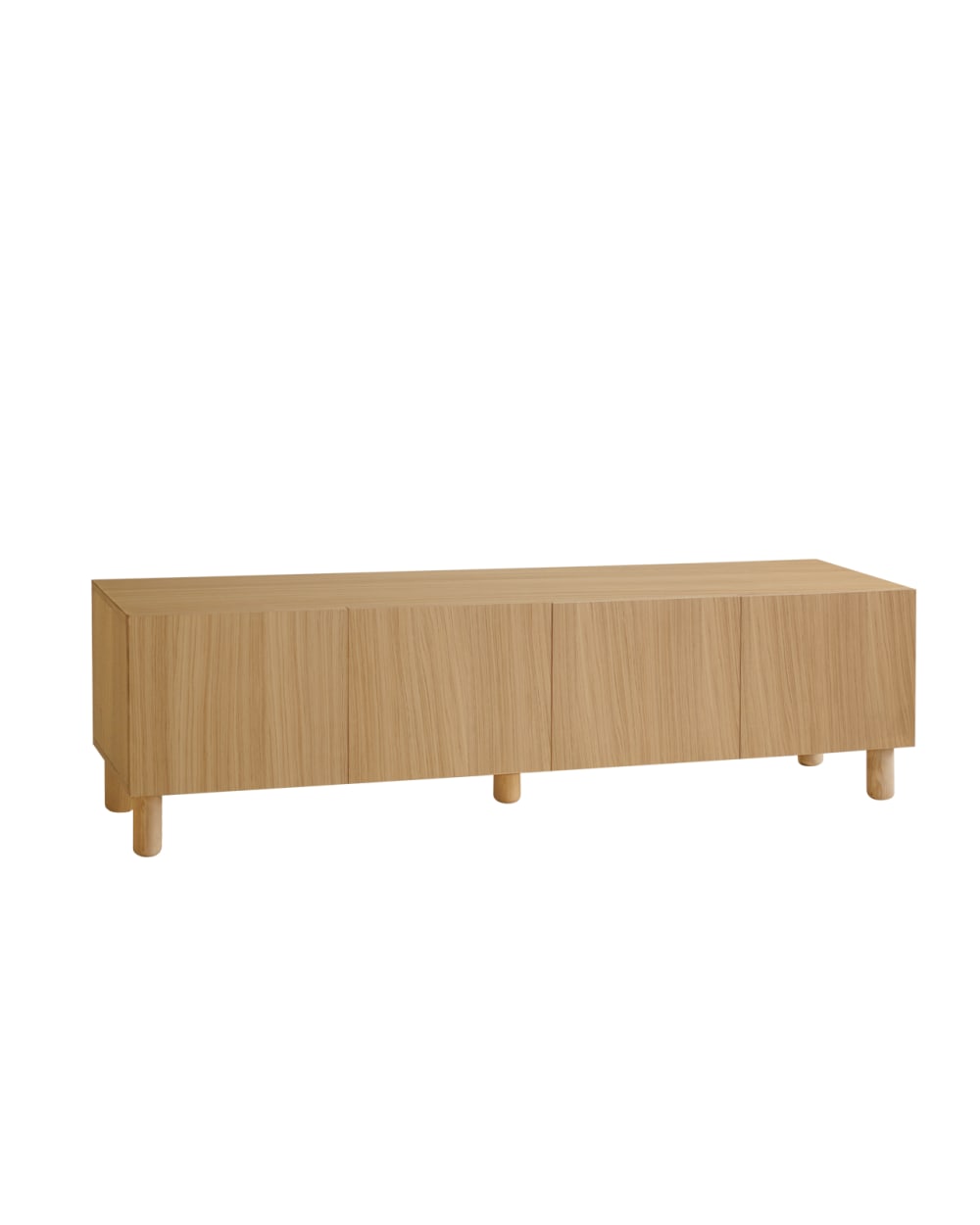 Meuble TV bois de placage de chêne naturel 196x40cm