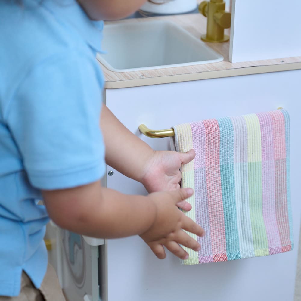 Cuisine de jeu en bois avec mini jardin, 79 cm, Jaune