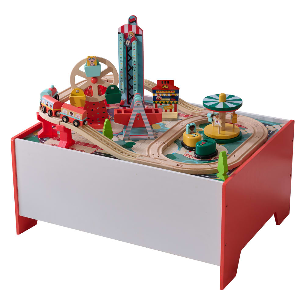 Teamson Eisenbahn Spieltisch mit 6 Spielen, 30cm, Mehrfarbig MEHRFARBIG HOLZ Kinder