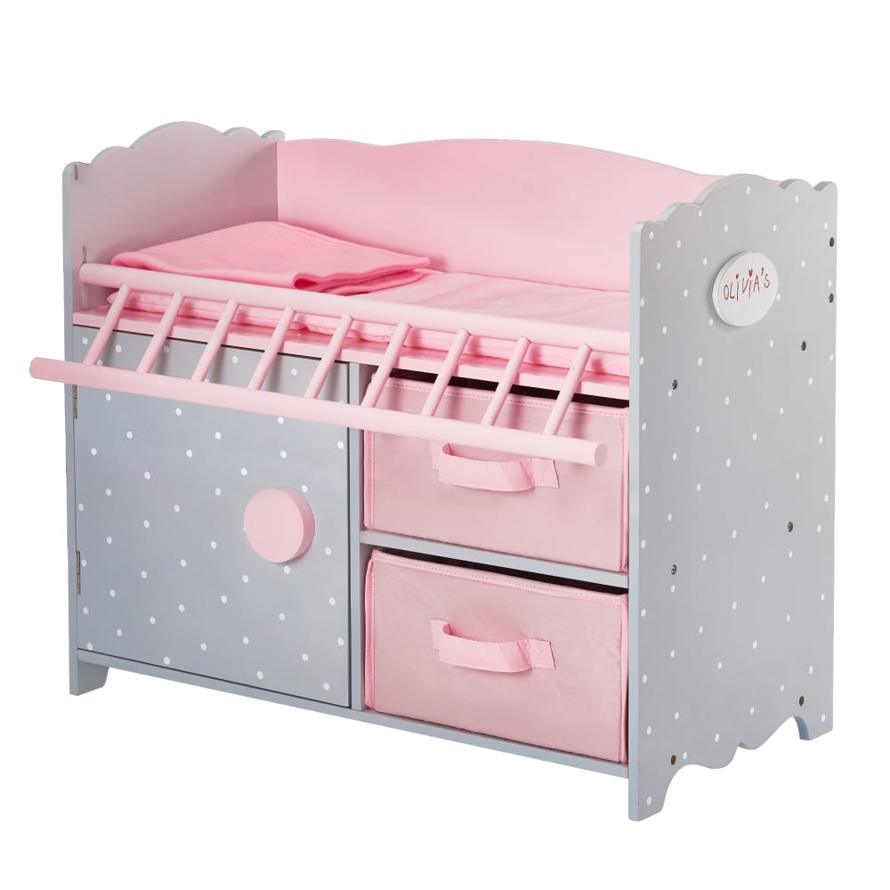Teamson Puppenbabybett mit Stauraum 46,4 cm, Rosa style modern ROSA HOLZ Kinder