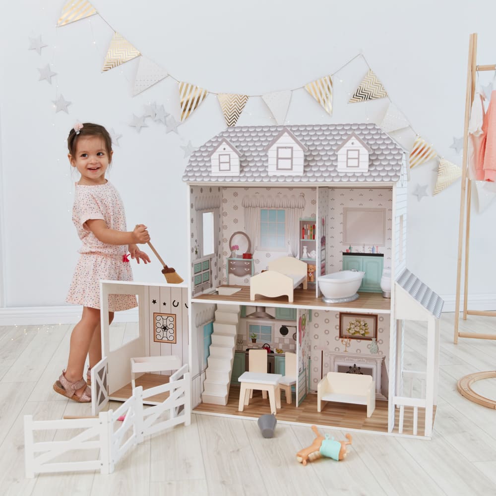 Puppenhaus 89,5 cm, Weiß/Grau - Maisons Du Monde