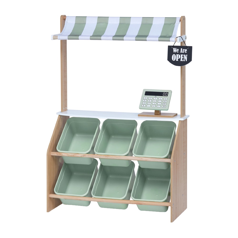 Teamson Kinder-Markstand 100 cm, Grün GRAU HOLZ Kinder