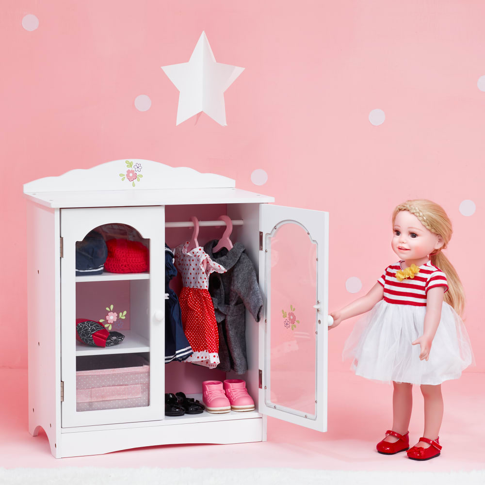 Puppenschrank mit Kleiderbügeln 52,7 cm, Weiß - Maisons Du Monde