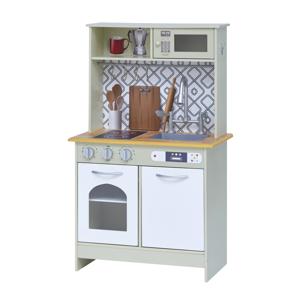 Cuisine en bois pour enfants 95.3 cm, Blanc/Vert